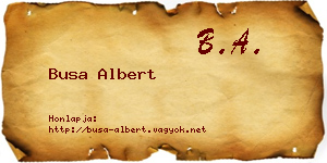 Busa Albert névjegykártya