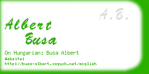 albert busa business card